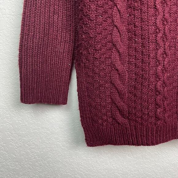 FOREVER 21 Burgundy Tunic Length Turtleneck Sweater Size M - Picture 7 of 8
